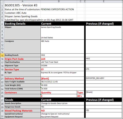 Requesting POs Figure 18: Sample Booking Spreadsheet Marks & Numbers Click the