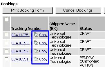 Copy a Booking You can create a new booking by copying an existing booking. The existing booking can have any status.