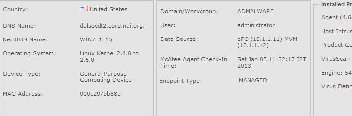 Integration with McAfee Advanced Threat Defense Analyze Malware Detections 3 Field name Description Engine Device Threat Explorer The configured scanning engine that detected the malware.