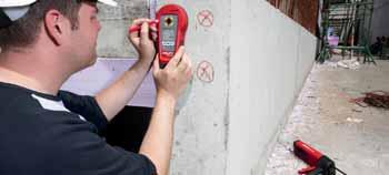 Ferrodetector PS 35 Measuring Systems Applications Locating reinforcement, copper or aluminium pipes in concrete Locating copper or aluminium pipes in brick walls Determining the position and depth