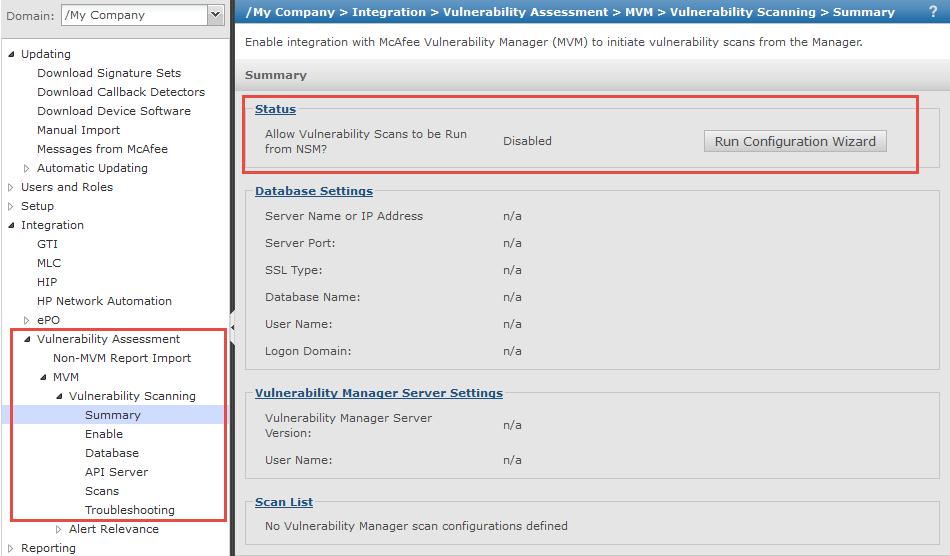 Integration with McAfee Vulnerability Manager McAfee Network Security Platform - Vulnerability Manager integration 7 You can configure the settings in two ways: Task 1 Manually navigating the