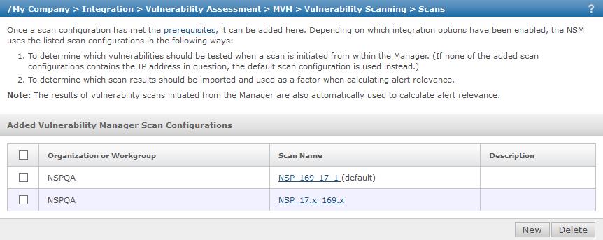 Integration with McAfee Vulnerability Manager McAfee Network Security Platform - Vulnerability Manager integration 7 Manager cache contains the scan configuration ID and the IP address ranges defined