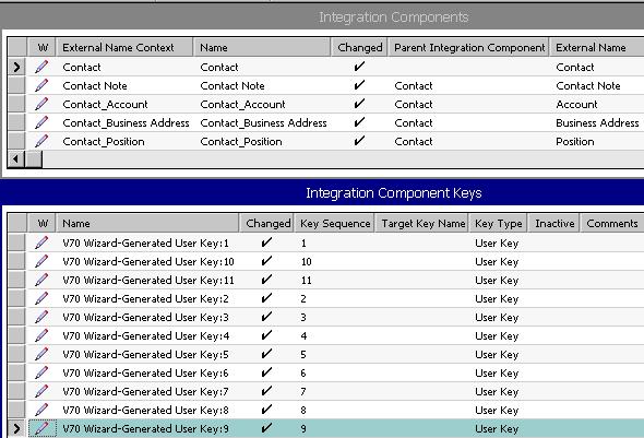 Integration Objects About Integration Component Keys If the columns of the user key are exposed in the business component, and those columns are not foreign keys, then the Integration Object Builder