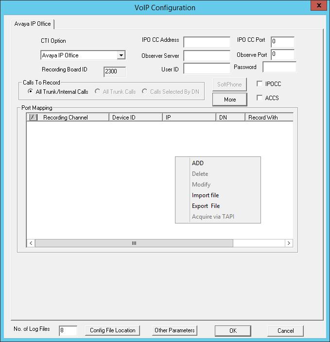 6.4. Administer Port Mapping The VoIP Configuration screen is