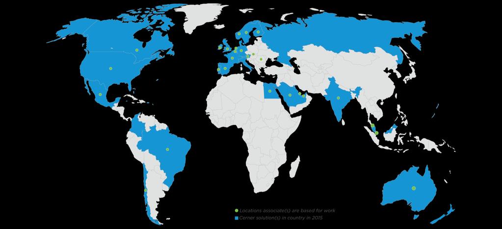 Cerner s global presence 35+ countries, 10 different languages