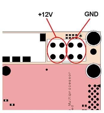The power input connector (Molex 39-28-1083, MINI-FIT, 8-way) pin-out is shown here: Figure 2: 12Vdc Power Supply connector pinout 4.2.10 User LEDs There are four user LEDs directly connected to the FPGA.
