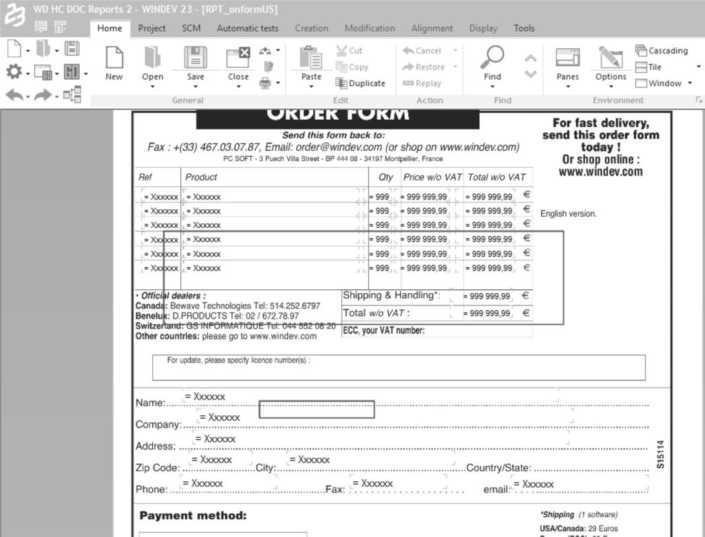 For example: Note: To print reports on pre-printed forms, you can: create a "Form" report. include a form in an existing report. 4.