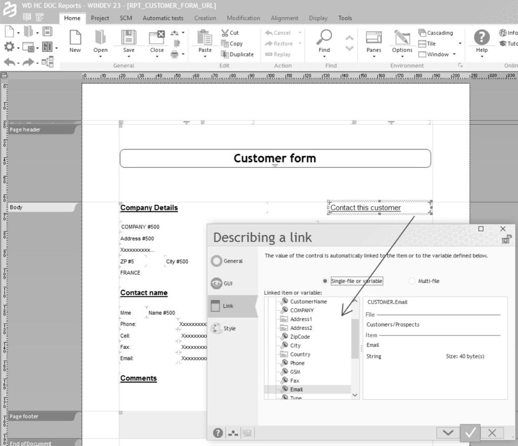 Example: Notes: Multi-line edit control: if the users enter more lines than what is visible, the non-visible lines will not be printed. During the input, the edit controls manage a vertical scrollbar.