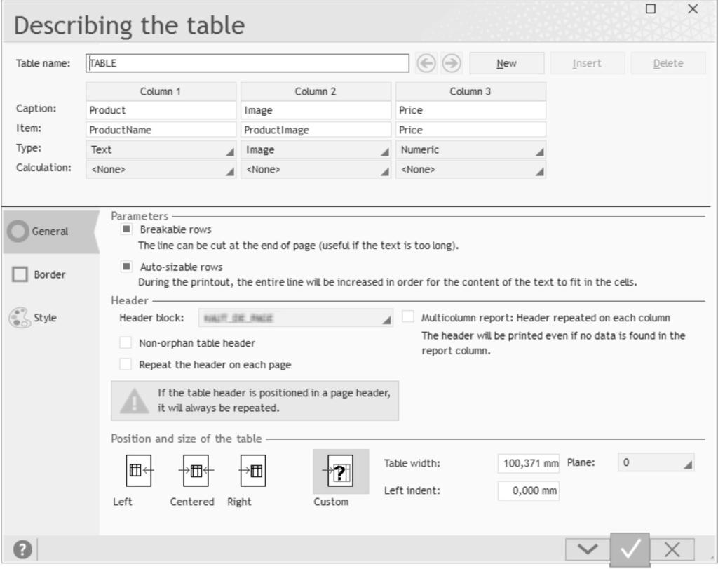 7.2.3 Creating a TreeView Table report The report editor allows you to create "TreeView Table" reports. The report allows you to see a hierarchy in the table. 7.