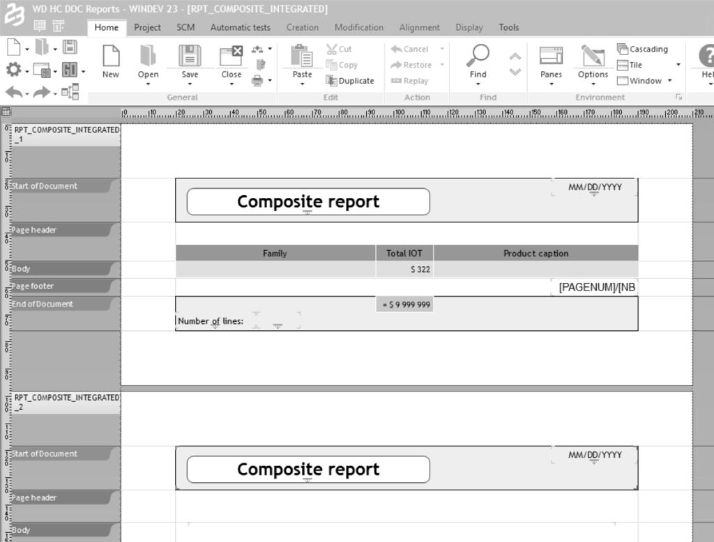 9. Composite reports 9.1 Overview The report editor gives you the ability to create "Composite" reports. In this case, the report includes several sub-reports.