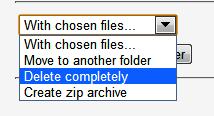 Check the checkbox to the left of the file names of the large files.