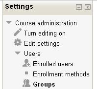 Groups The Groups feature in Moodle lets an instructor create student groups for activities. Students can be divided into groups for activities that allow them to work more closely.