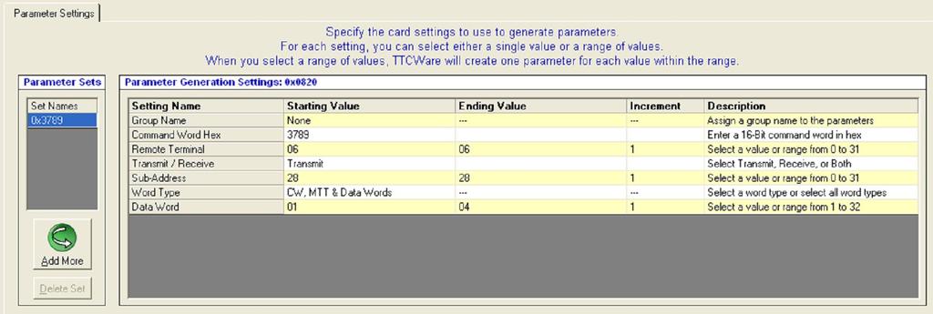 one, the user is able to create a set of parameters that sample every other data word or every third data word.