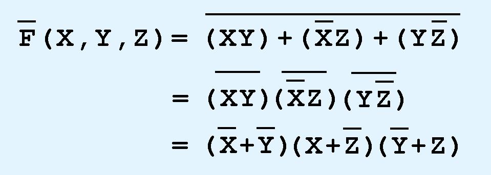 3.2.4 Complements DeMorgan s law can be extended to any number of variables.