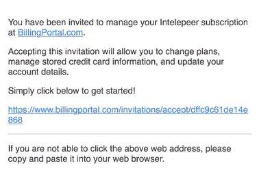 Convert Customer Step 7: Set up IntelePeer Billing Portal Once the customer signs the