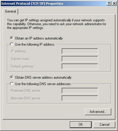 automatically and Obtain DNS server address automatically as shown on the following screen. 6: Click OK to confirm the setting.