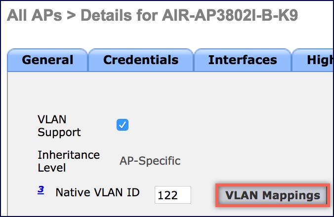 Step 4: Configure FlexConnect WLAN-VLAN Mapping Mapping of WLAN to VLAN can be done per FlexConnect AP or FlexConnect Group Or use Cisco Prime Infrastructure via configuration templates