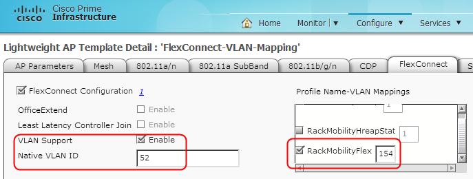 Configure FlexConnect VLAN Mapping Using Cisco Prime Infrastructure Prime Infrastructure provides simplified configuration