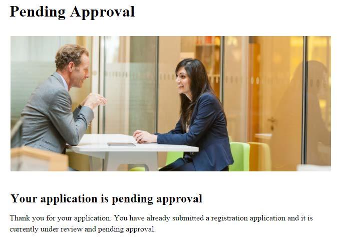 Partner agreement (continued) for If the user clicks the agreement screen from the notification box again while the application is not yet approved, he or she will be notified