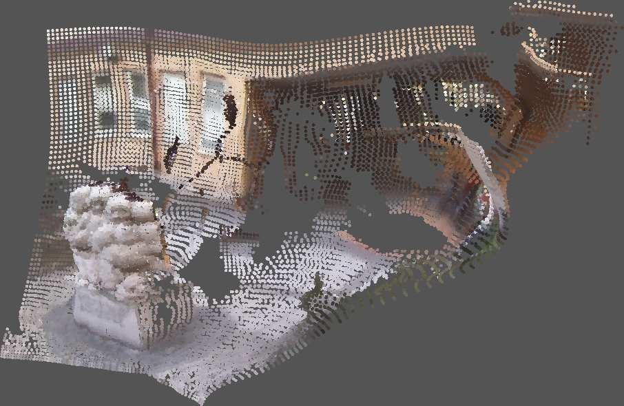 rendering of the reconstructed point cloud