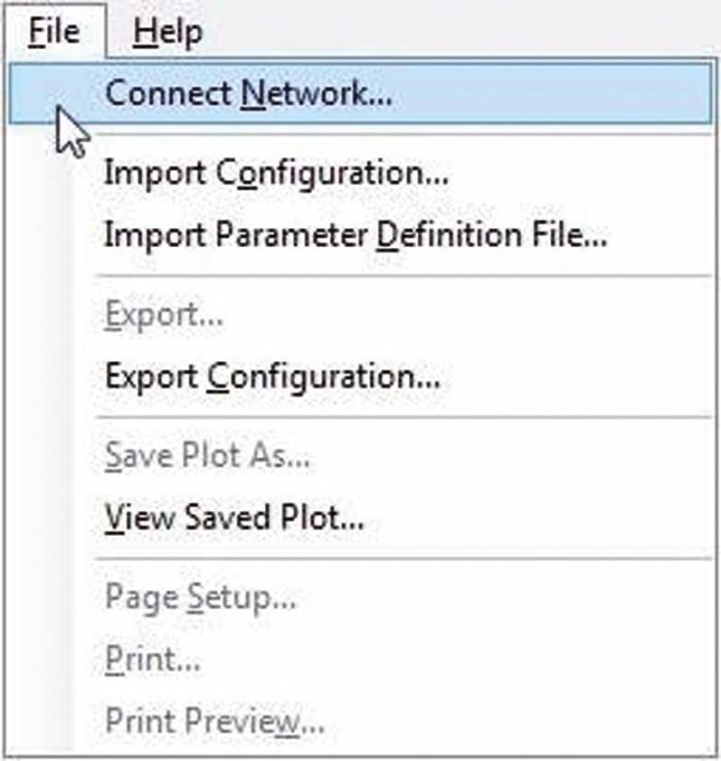 Connect network 1. Select File in the menu bar. 2.