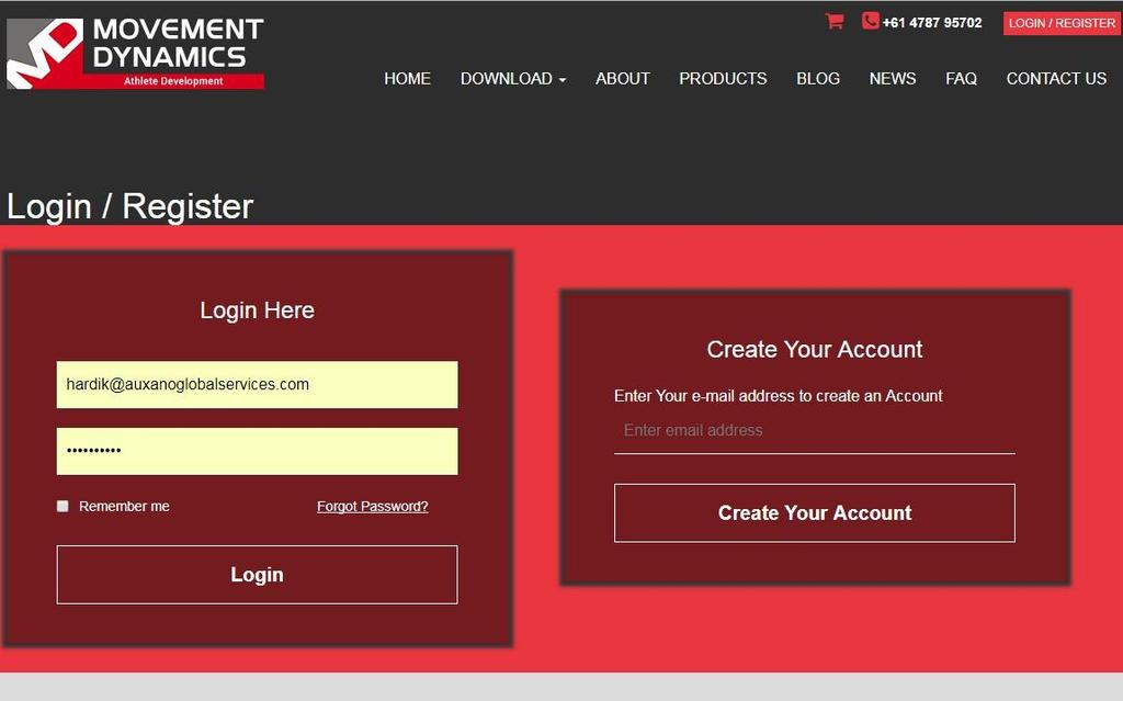Movement Dynamics User Website Guide Introduction This guide covers the following areas: Login into the Website Forgotten Password Ordering from the website Using the Admin area.