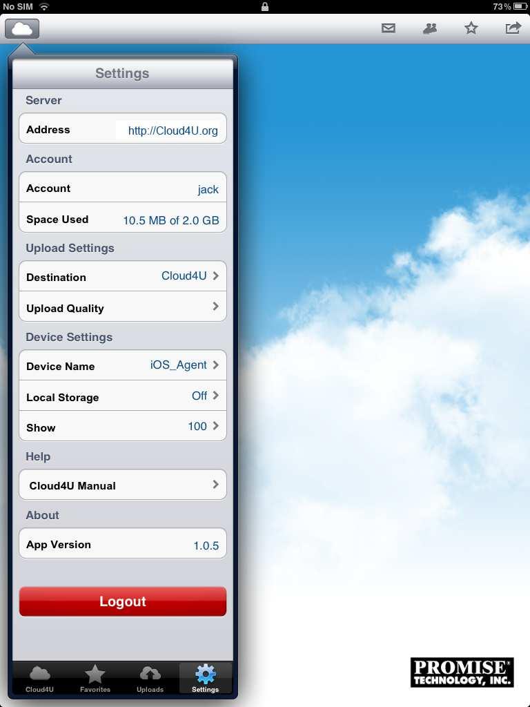 2. After successfully login to Cloud4U, personal folder list will be