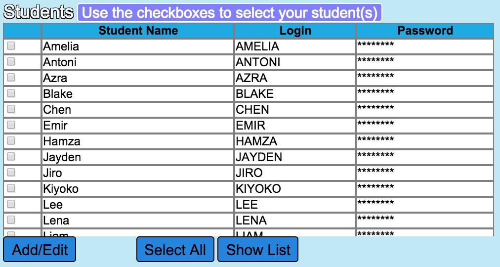 STUDENTS WINDOW The Students window allows individual student records in the selected class to be added, edited, moved and deleted. Adding a Student First, select a class from the Class window.
