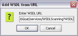 3. Click Add WSDL from URL, provide the URL for the WSDL file and click OK. (You might be prompted for authentication.