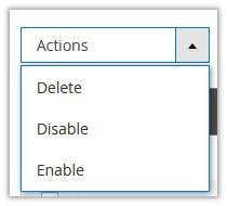 6. Click the OK button. All the selected profiles are deleted at once. To enable or disable the selected profiles through Bulk action 1. Go to the Magento Admin panel. 2.