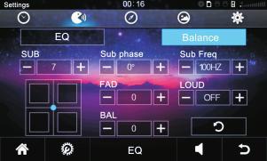 EQ Touch icon can enter below menu: Up and down Slide