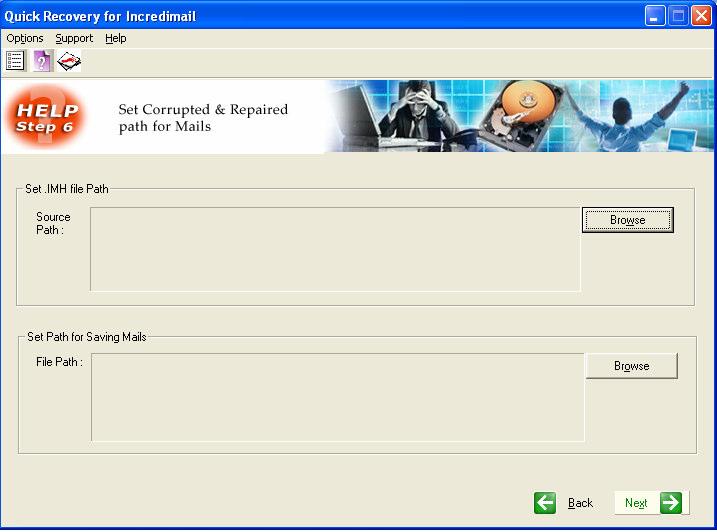 Using Repair Incredimail file option Quick Recovery for Microsoft Outlook Select Repair and Undelete option from first screen and