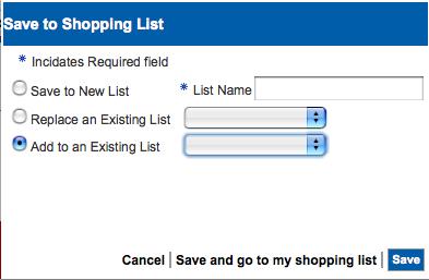 These shopping lists will be saved until you delete them out of your system. Add To List: A feature which allows a user to save a list of commonly ordered items for convenient future ordering.
