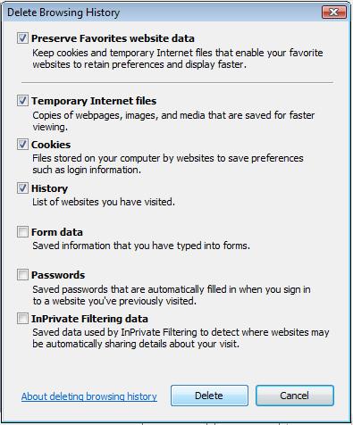 Clear Your Cache Clearing Your Browser's Cache (continued) To clear your cache in Internet Explorer 8: 1.