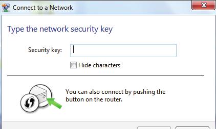 Section 3 - Connecting a Wireless Client 5. Enter the same security key or passphrase that is on your router and click Connect. You can also connect by pushing the WPS button on the router.