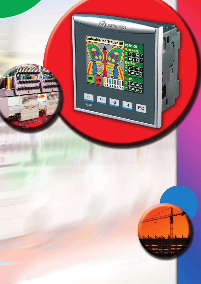 Color Vision350 Featuring: HMI 1024 user-designed screens and 250 images per application HMI graphs color-code Trends Built-in alarm screens Text String Library easy localization Troubleshoot via the