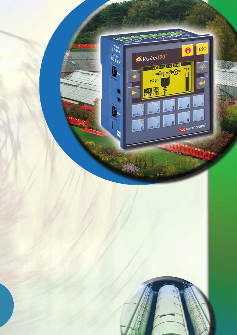 Vision 120 Series Featuring: HMI Up to 255 user-designed screens Hundreds of images per application HMI graphs & Trends Troubleshoot via the HMI panel no PC needed PLC I/O options include high-speed,