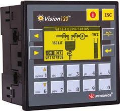 0 Full-function PLC with built-in, monochrome graphic LCD display, keypad, & onboard I/O configuration; expand up to 56 I/Os HMI Up to 55 user-designed screens Hundreds of images per application HMI