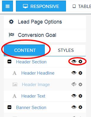 b. Use Content tab to turn