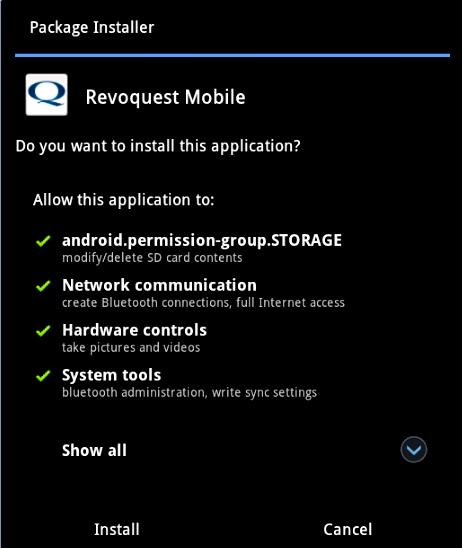 Installing Revoquest for the First Time Revoquest User Manual Android Before proceeding with these instruc ons, be sure to complete sec ons 1 and 2 on the previous page. Download Revoquest 1.