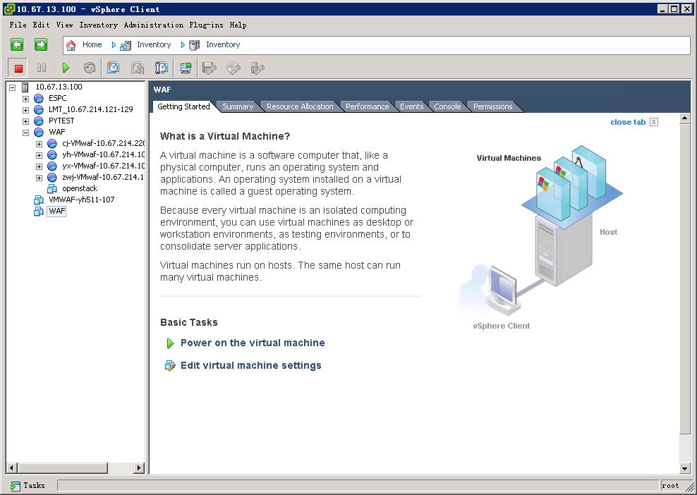 Then you can perform operations regarding this VM in the right pane, as shown in Figure 3-6.