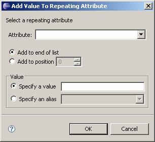 Managing Lifecycles 4. Enter the name of the repeating attribute, the position, and the value, as described in Table 21,
