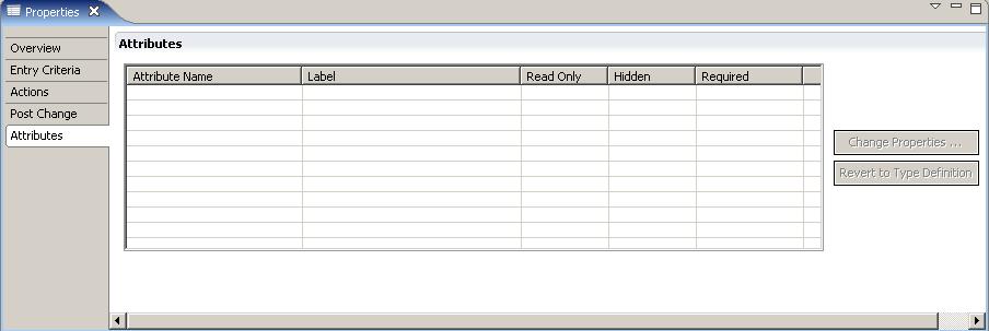 Managing Lifecycles 1. In the lifecycle state diagram, click on the state for which you want to configure attributes. The Properties pane displays below the lifecycle editor. 2.