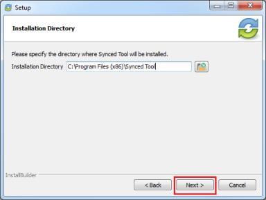 6. In the Installation Directory screen, select the location where you want the installation files to reside on your local machine.