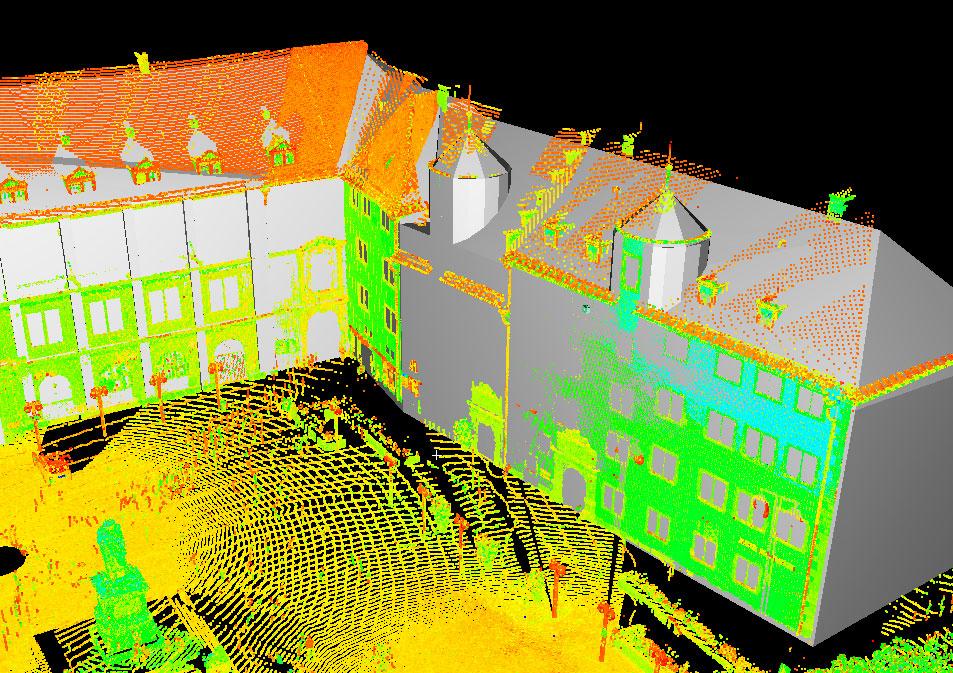 PIA07 - Photogrammetric Image Analysis --- Munich, Germany, September 19-21, 2007 As it is demonstrated in Figure 1, after this step the 3D point cloud and the 3D city model are available in a common