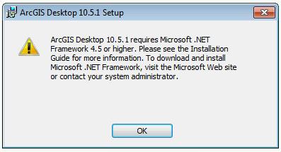 Windows Installer 3.1 or higher: Windows Installer version 3.1 or higher must be installed and running on your machine prior to the launch of any Esri setups.
