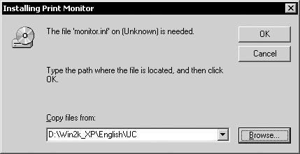 The [Installing Print Monitor] dialog box is displayed. 7.
