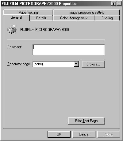4. USING THE PRINTER DRIVER 2. Canceling printing In the [FUJIFILM PICTROGRAPHY3500] window, click the document for which you want to cancel printing.
