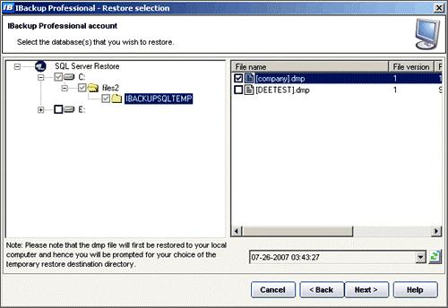 Using Option 1 1. Select the first option Restore SQL Server database backup file (.