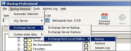 Exchange Brick-Level Mailbox Backup IBackup Professional is a secure, easy and reliable way to backup individual mailboxes on the MS Exchange Server Store to your IBackup Professional account through